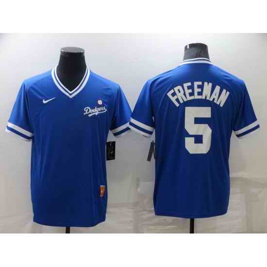 Men Los Angeles Dodgers #5 Freddie Freeman Royal Stitched Baseball jersey