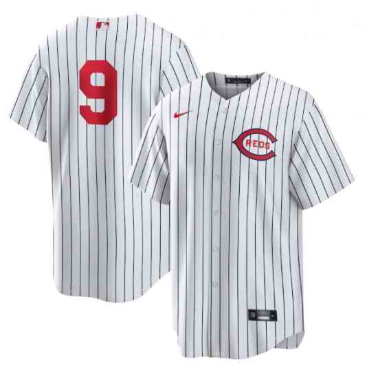 Men Cincinnati Reds #9 Mike Moustakas 2022 White Field Of Dreams Stitched Baseball Jersey