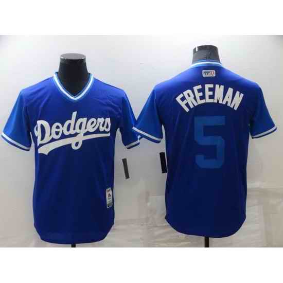 Men Los Angeles Dodgers #5 Freddie Freeman Royal Stitched  MLB Jersey