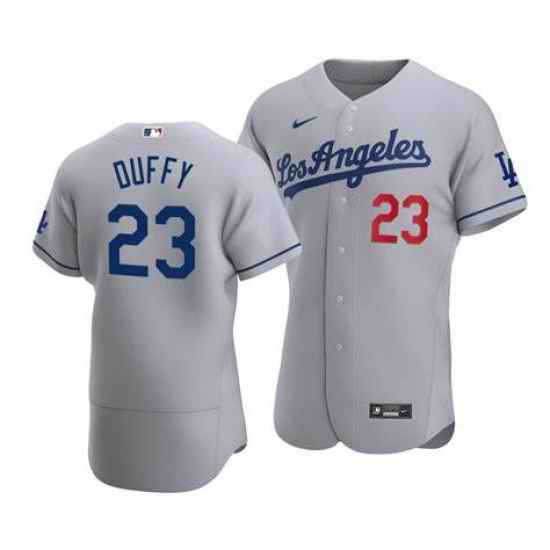 Men Los Angeles Dodgers Danny Duffy #23 Grey Flex Base Stitched MLB Jersey