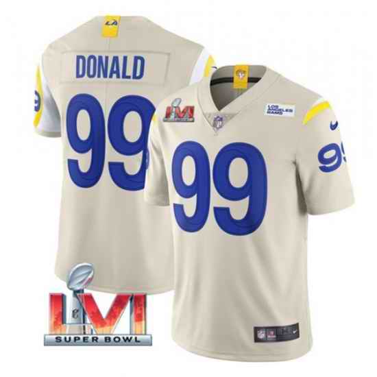 Nike Los Angeles Rams #99 Aaron Donald Bone 2022 Super Bowl LVI Vapor Limited Jersey