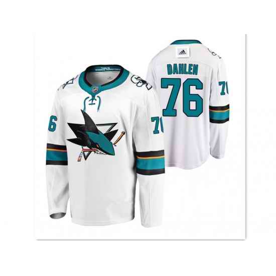 Adidas San Jose Sharks #76 Jonathan Dahlen White Road Authentic Stitched NHL Jersey