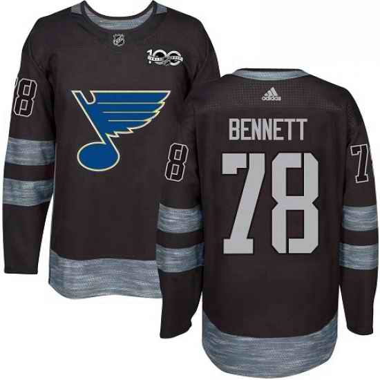 Mens Adidas St Louis Blues #78 Beau Bennett Authentic Black 1917 2017 100th Anniversary NHL Jersey
