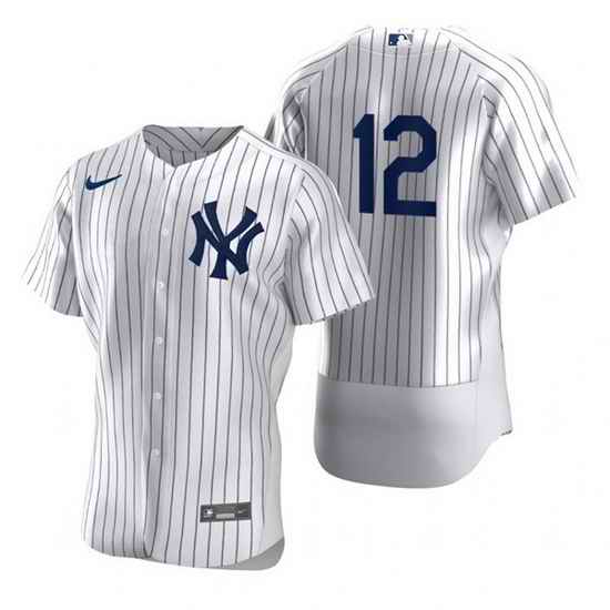 Men New York Yankees #12 Isiah Kiner Falefa White Flex Base Stitched jersey