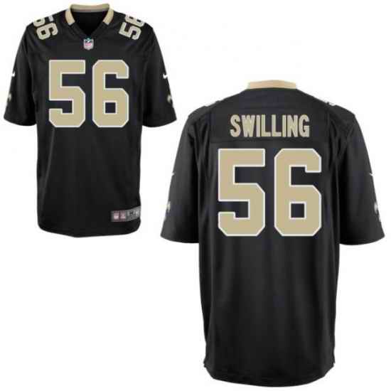 Men Nike New Orleans pat swilling #56 Black Vapor Limited jersey
