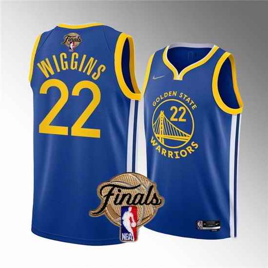 Men Golden State Warriors #22 Andrew Wiggins 2022 Royal NBA Finals Stitched Jersey