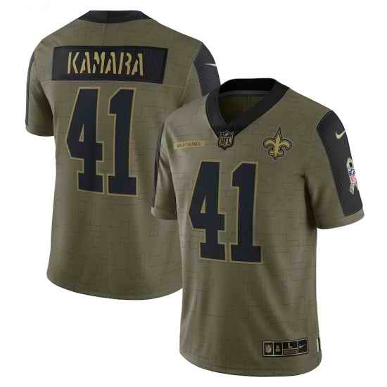Men's New Orleans Saints #41 Alvin Kamara 2021 Salute To Service Jersey