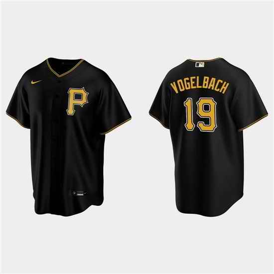 Men Pittsburgh Pirates #19 Daniel Vogelbach Black Cool Base Stitched Jerse