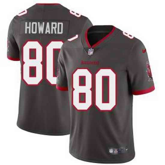 Men Nike Tampa Bay Buccaneers #80 O J Howard Pewter Alternate Vapor Limited Football Jersey