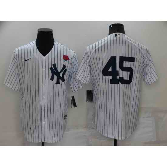 Men New York Yankees #45 Gerrit Cole White Cool Base Stitched Baseball Jerseys
