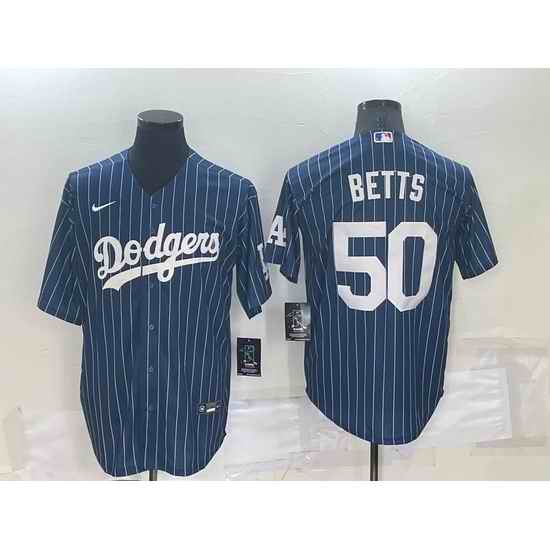 Men Los Angeles Dodgers #50 Mookie Betts Navy Cool Base Stitched Baseball Jersey