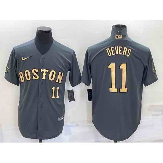 Youth  Boston Red Sox #11 Rafael Devers 2022 All Star Charcoal Cool Base Stitched Jersey