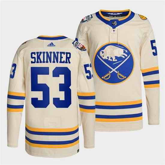 Men Buffalo Sabres #53 Jeff Skinner 2022 Cream Heritage Classic Stitched jersey