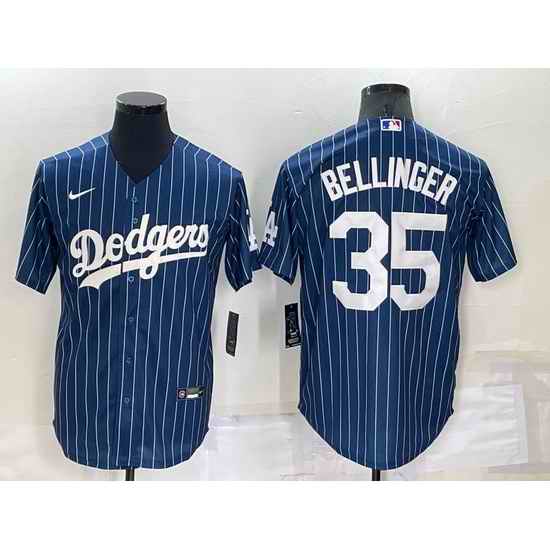Men Los Angeles Dodgers #35 Cody Bellinger Navy Cool Base Stitched Baseball Jersey