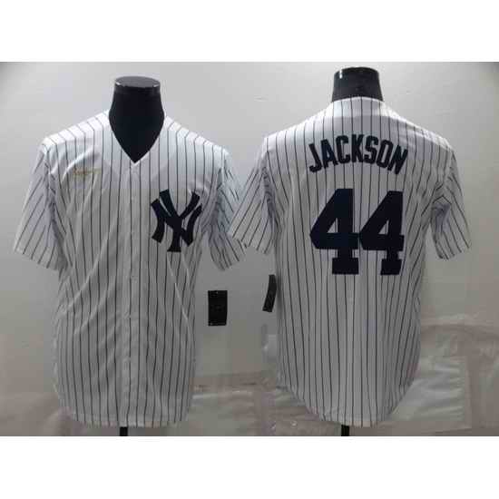 Men New York Yankees #44 Reggie Jackson White Cool Base Stitched Baseball Jerseys