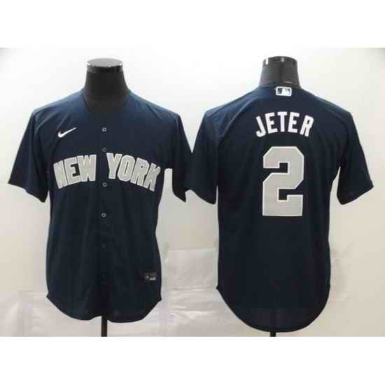 Men New York Yankees #2 Derek Jeter Navy Cool Base Stitched jersey