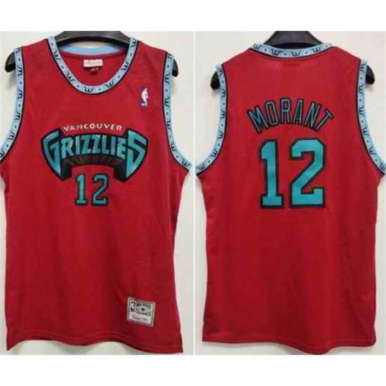 Men Memphis Grizzlies #12 Ja Morant Red Stitched Jersey