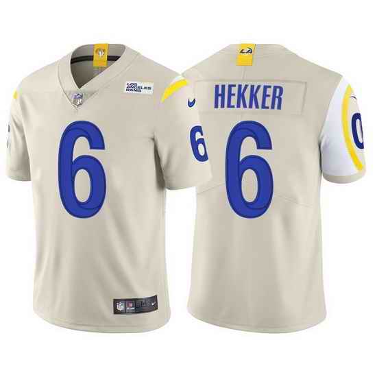 Men Los Angeles Rams #6 Johnny Hekker Vapor Limited Bone Jersey