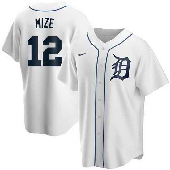 Men Detroit Tigers #12 Casey Mize White Cool Base Stitched jersey