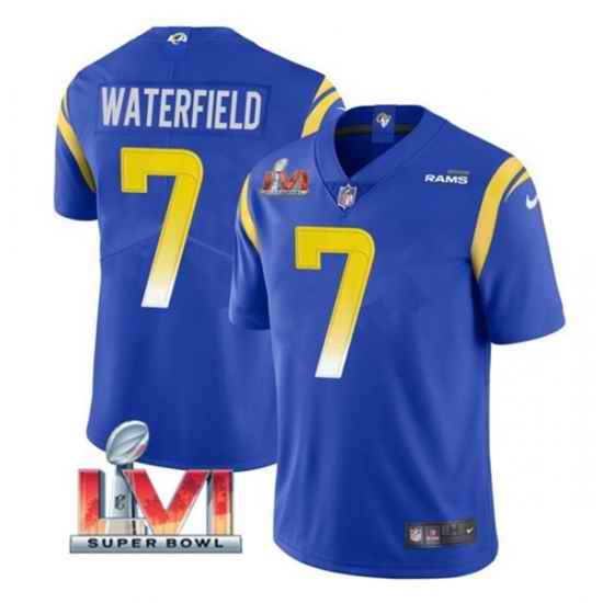 Nike Los Angeles Rams #7 Bob Waterfield Royal 2022 Super Bowl LVI Vapor Limited Jersey