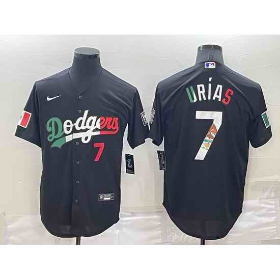 Men Los Angeles Dodgers #7 Julio Urias Black Mexico Cool Base Stitched Baseball Jersey