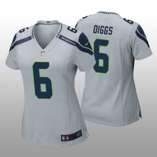 Women Seattle Seahawks Quandre Diggs #6 Grey Vapor Limited NFL Jersey