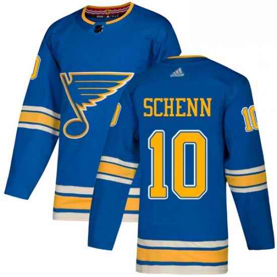 Mens Adidas St Louis Blues #10 Brayden Schenn Blue Alternate Authentic Stitched NHL Jersey