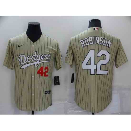 Men Los Angeles Dodgers #42 Jackie Robinson Cream Cool Base Stitched jersey