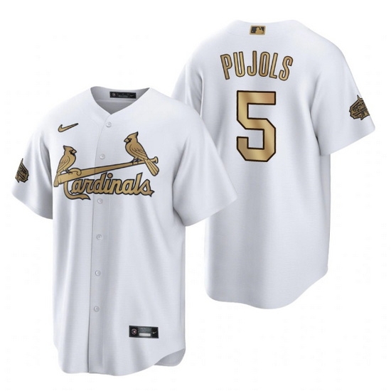 Men St  Louis St.Louis Cardinals #5 Albert Pujols 2022 All Star White Cool Base Stitched Baseball Jersey