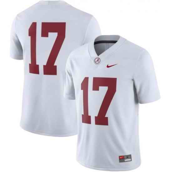 Men's Nike Alabama Crimson Tide NO.17 Replica White NCAA Jersey