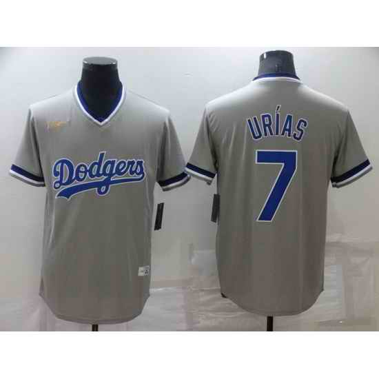 Men Los Angeles Dodgers #7 Julio Urias Grey Stitched Baseball jersey