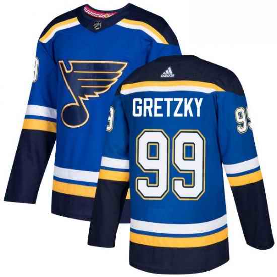 Mens Adidas St Louis Blues #99 Wayne Gretzky Authentic Royal Blue Home NHL Jersey