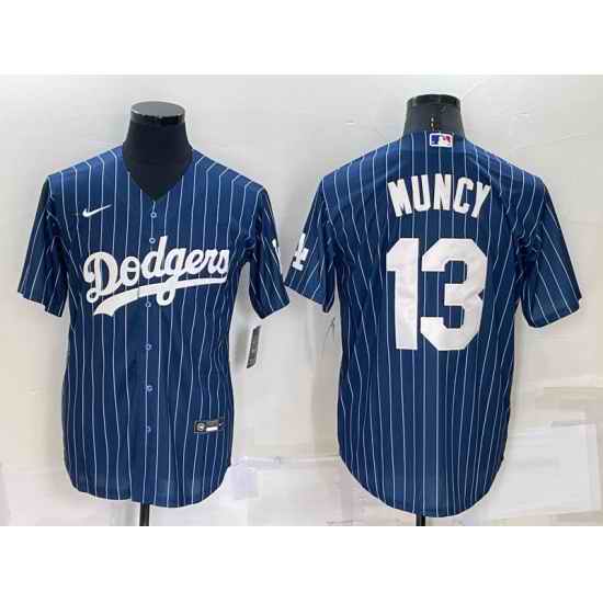 Men Los Angeles Dodgers #13 Max Muncy Navy Cool Base Stitched Baseball Jersey