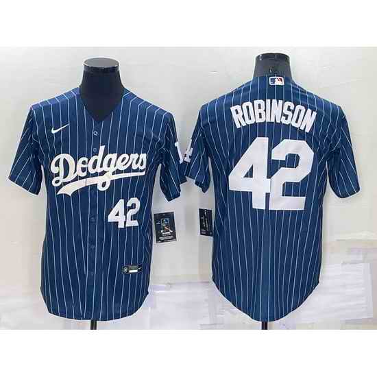 Men Los Angeles Dodgers #42 Jackie Robinson Navy Cool Base Stitched Jerseyy