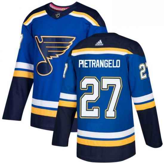Mens Adidas St Louis Blues #27 Alex Pietrangelo Authentic Royal Blue Home NHL Jersey