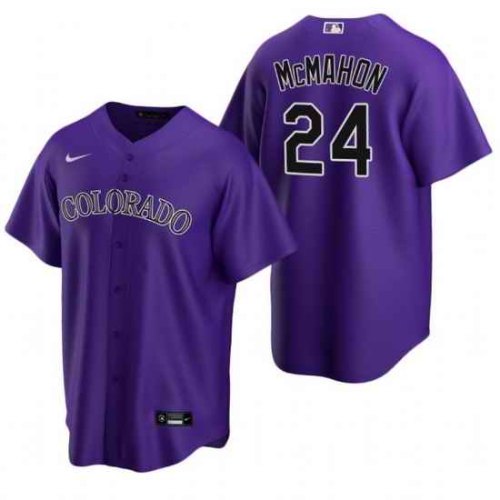 Men Colorado Rockies #24 Ryan McMahon Purple Stitched Baseball Jerse