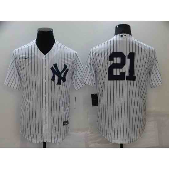 Men New York Yankees #21 Paul O 27Neill White Cool Base Stitched Baseball jersey