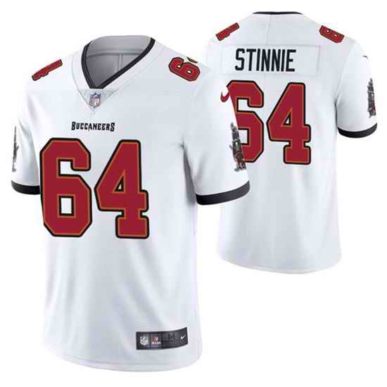 Men Tampa Bay Buccaneers #64 Aaron Stinnie White Vapor Untouchable Limited Stitched Jersey