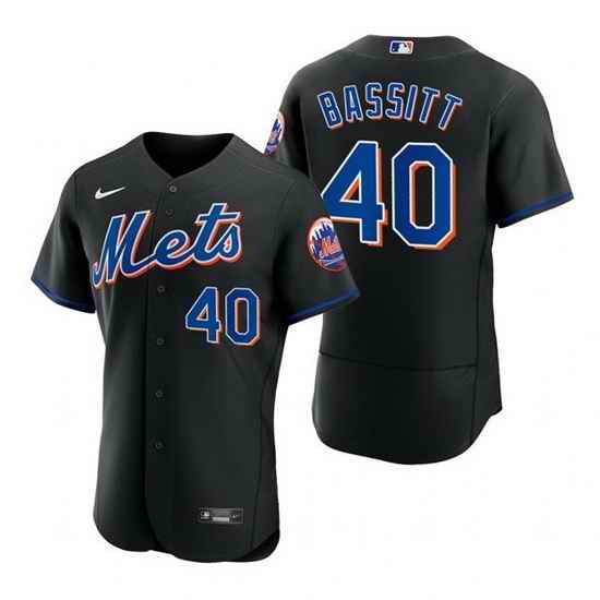 Men New York Mets #40 Chris Bassitt Black Flex Base Stitched jersey