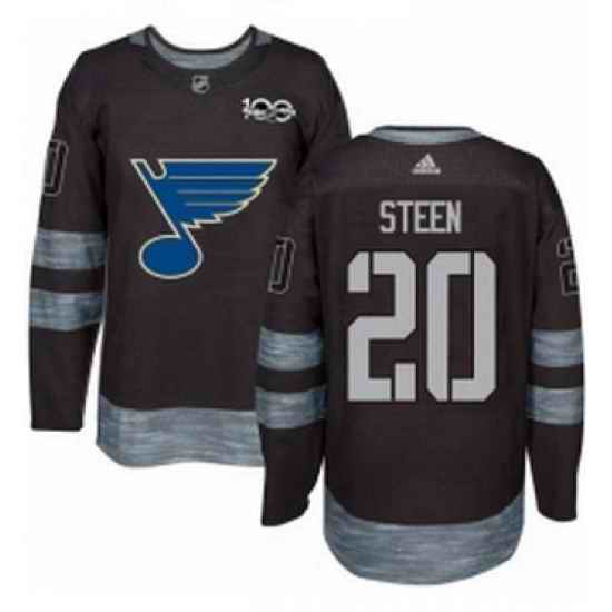 Mens Adidas St Louis Blues #20 Alexander Steen Authentic Black 1917 2017 100th Anniversary NHL Jersey