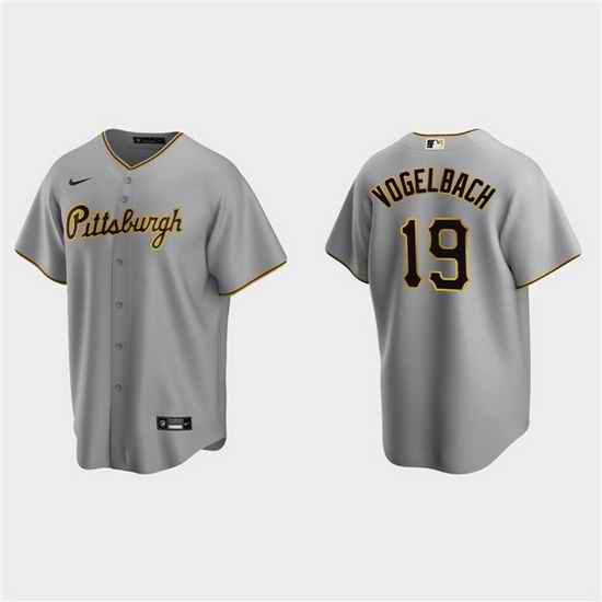 Men Pittsburgh Pirates #19 Daniel Vogelbach Grey Cool Base Stitched Jerse
