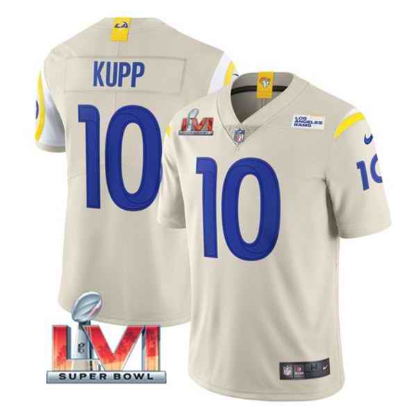 Nike Rams #10 Cooper Kupp Bone 2022 Super Bowl LVI Vapor Limited Jersey