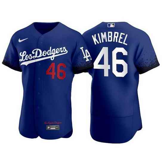 Men Los Angeles Dodgers #46 Craig Kimbrel Royal City Connect Flex Base Stitched jersey