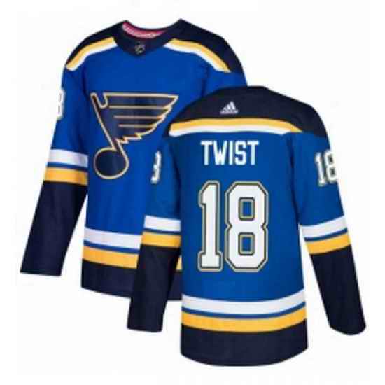 Mens Adidas St Louis Blues #18 Tony Twist Premier Royal Blue Home NHL Jersey