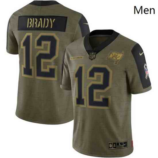 Men's Tampa Bay Buccaneers Tom Brady Nike Olive 2021 Salute To Service Limited Player Jersey