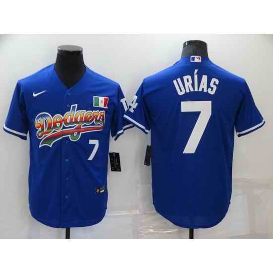 Men Los Angeles Dodgers #7 Julio Urias Royal Stitched Baseball jersey