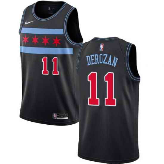Nike Chicago Bulls #11 Demar Derozan Black NBA Swingman City Edition 2018 19 Jersey