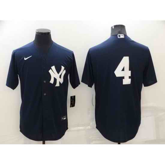 Men New York Yankees #4 Lou Gehrig Navy Cool Base Stitched jersey