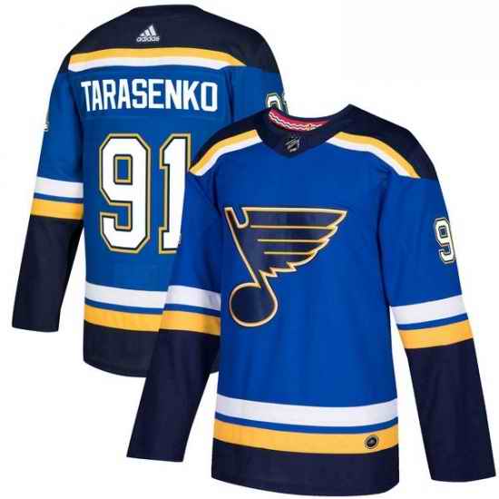 Mens Adidas St Louis Blues #91 Vladimir Tarasenko Authentic Royal Blue Home NHL Jersey