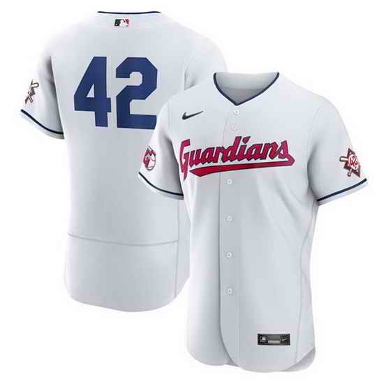 Men Cleveland Guardians #42 Jackie Robinson White Flex Base Stitched jersey